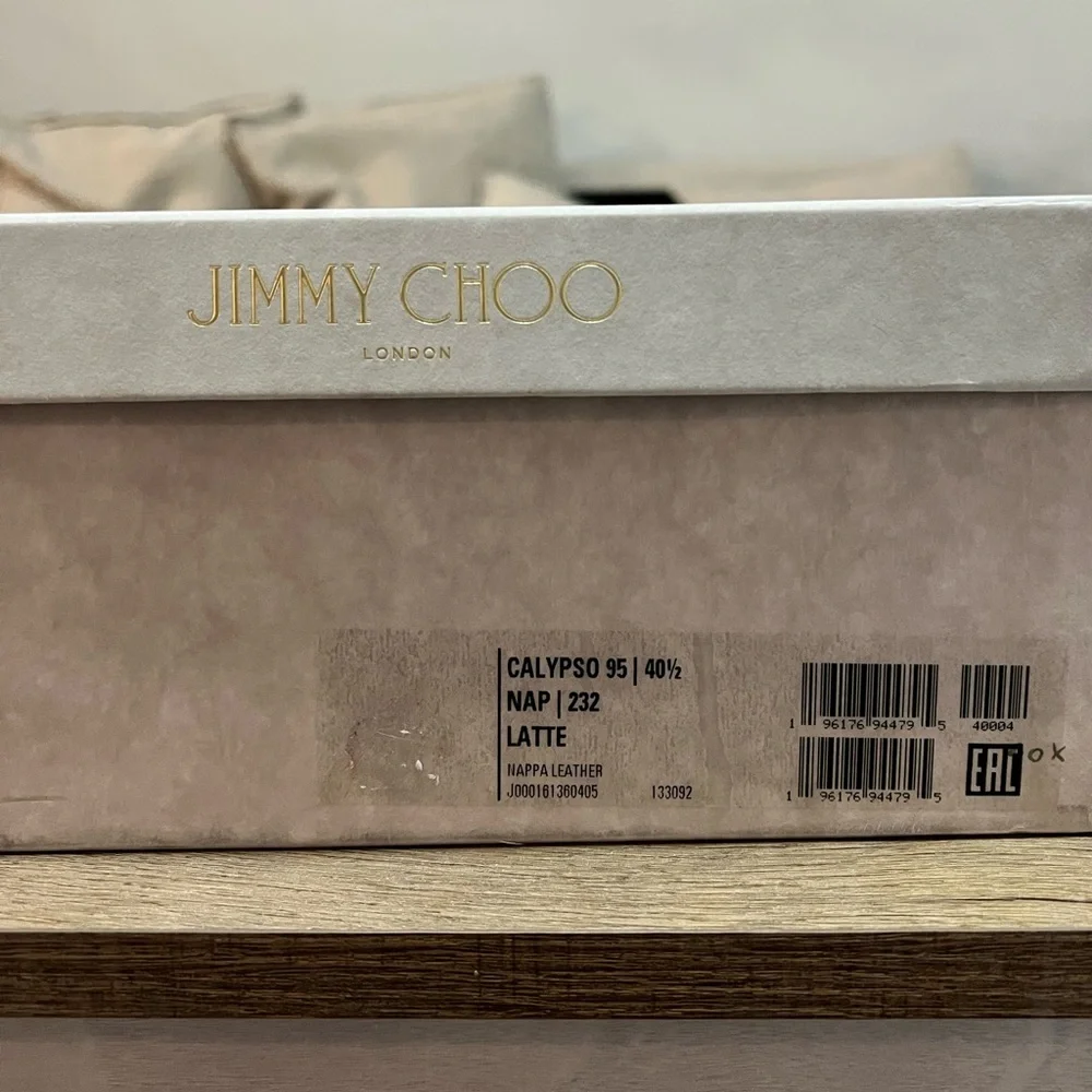 Jimmy Choo Calypso 95 Heels – White Latte Strappy Sandals EU 40.5 (US 10) - Picture 8 of 8